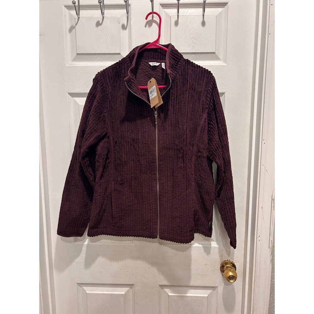 Woolrich Womens Kinsdale Jacket XL Burgundy Corduroy Full Zip Mock Neck 2291 NEW